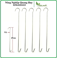 Móc nối inox 2 đầu dài 45cm, 3ly nối dài móc treo chậu lan